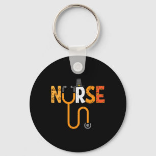 Thanksgiving Nurse Stethoscope Nursing Fall Scrub Key Ring