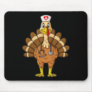 Thanksgiving Nurse Turkey Scrub Fun Nursing Mouse Mat
