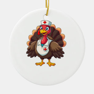 Thanksgiving Nursing Turkey Hospital Medicine Ceramic Tree Decoration