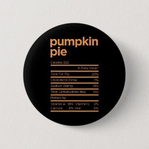 Thanksgiving Nutrition Pumpkin Pie Facts Food Fun  6 Cm Round Badge