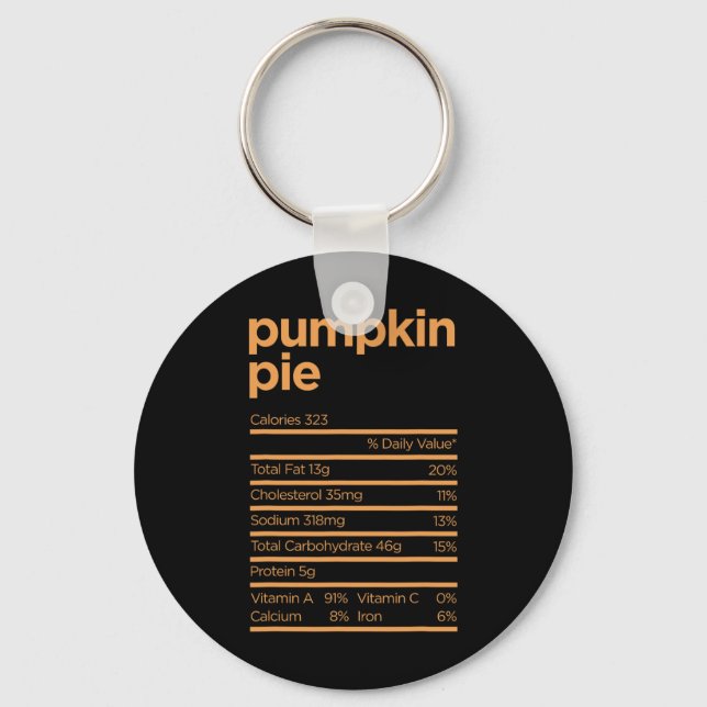 Thanksgiving Nutrition Pumpkin Pie Facts Food Fun  Key Ring (Front)