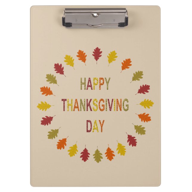 Thanksgiving Oak Leaves Clipboard (Front)