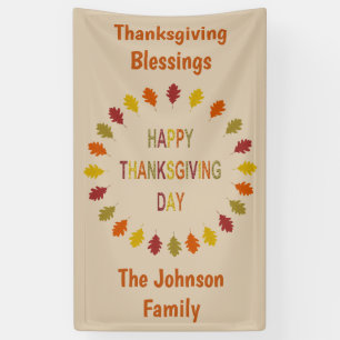 Thanksgiving Oak Leaves Custom Banner