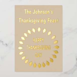 Thanksgiving Oak Leaves Custom Feast invite