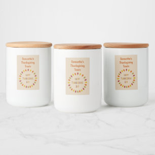 Thanksgiving Oak Leaves Custom Food Label