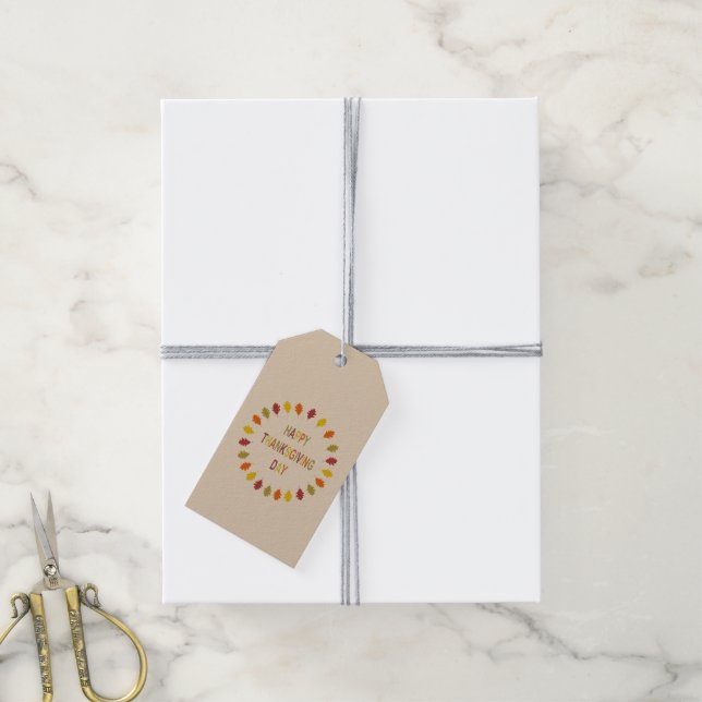 Thanksgiving Oak Leaves Custom Gift Tags (With Twine)
