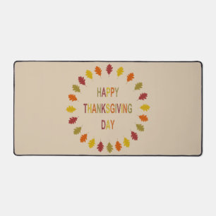 Thanksgiving Oak Leaves Desk Mat