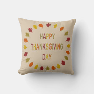 Thanksgiving Oak Leaves Double Sided Patterned Cushion
