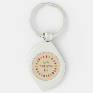 Thanksgiving Oak Leaves Key Ring