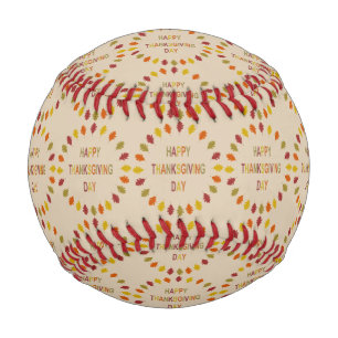 Thanksgiving Oak Leaves Patterned Baseball