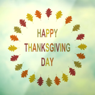 Thanksgiving Oak Leaves Shaped Window Cling