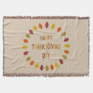 Thanksgiving Oak Leaves Throw Blanket