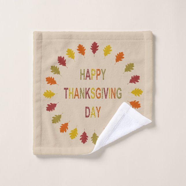 Thanksgiving Oak Leaves Wash Cloth (Wash Cloth)