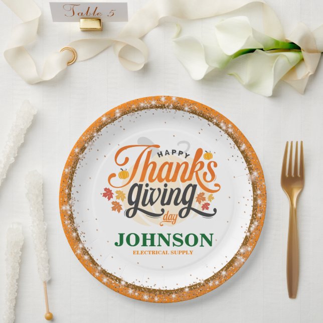 Thanksgiving Office Party Paper Plate (Wedding)