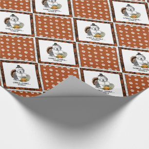 Thanksgiving Old English Sheepdog (Grey 1) Fun Wrapping Paper