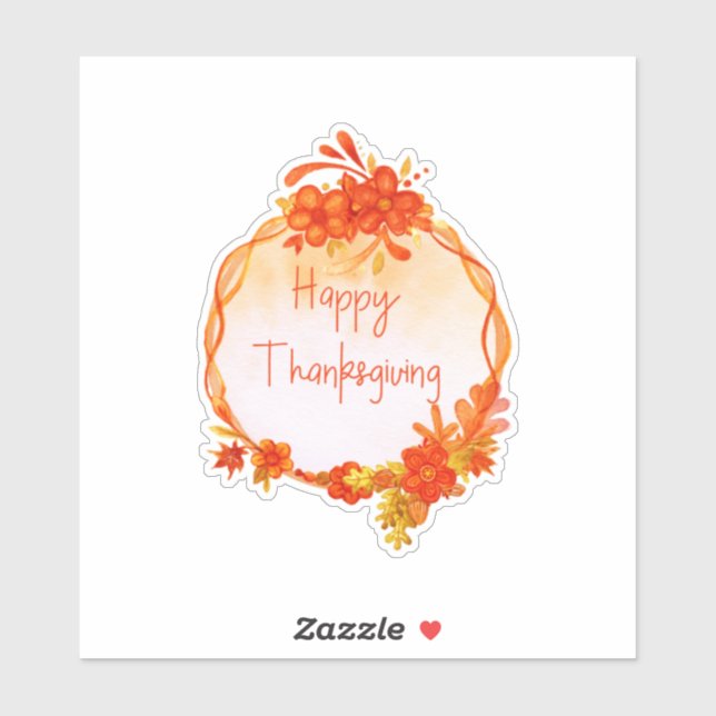 Thanksgiving Orange Autumn Colours Wreath (Sheet)