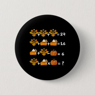 Thanksgiving Order Of Operations Math Teacher Quiz 6 Cm Round Badge