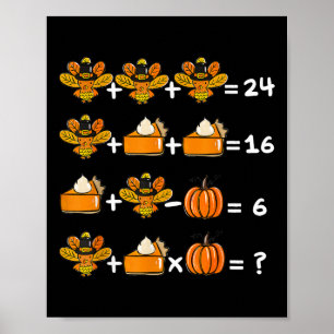 Thanksgiving Order Of Operations Math Teacher Quiz Poster