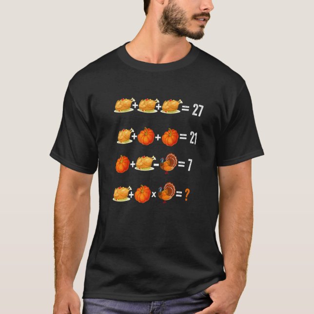 Thanksgiving Order Of Operations Quiz Math Teacher T-Shirt (Front)