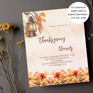 Thanksgiving organge flower budget invitation