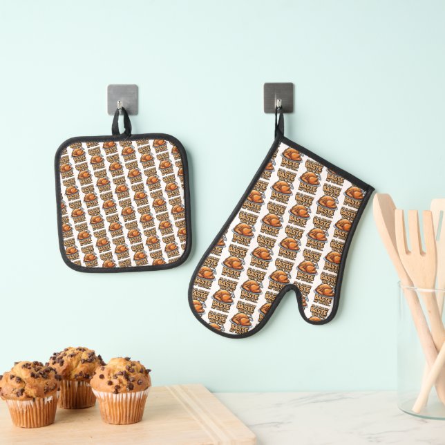 Thanksgiving Oven Mitt & Pot Holder Set (Insitu(Hanging))