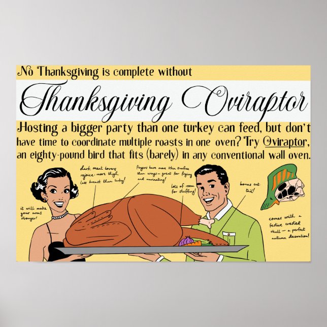 Thanksgiving Oviraptor Poster (Front)