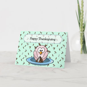 Thanksgiving owl holiday card