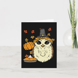 Thanksgiving Owl Pilgrim Cute Fall Autumn Women Gi Card