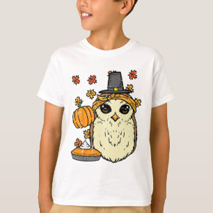 Thanksgiving Owl Pilgrim Cute Fall Autumn Women Gi T-Shirt