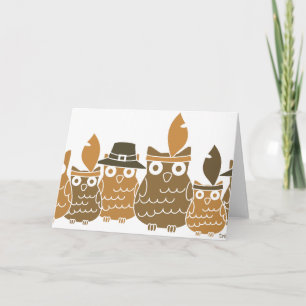 Thanksgiving Owls Holiday Card