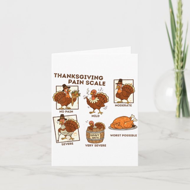 Thanksgiving Pain Scale Turkey Funny Nurse Medical Card (Front)