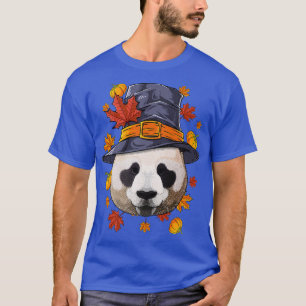 Thanksgiving Panda Pilgrim Costume Fall Autumn T-Shirt