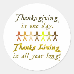 Thanksgiving Paper Cutouts Cute Saying Classic Round Sticker