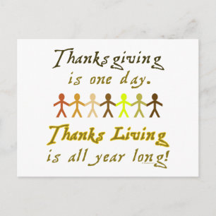 Thanksgiving Paper Cutouts Cute Saying Postcard