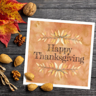 Thanksgiving Party Autumn Colour Leaf Borders Napkin