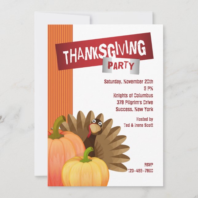 Thanksgiving Party Invitation (Front)