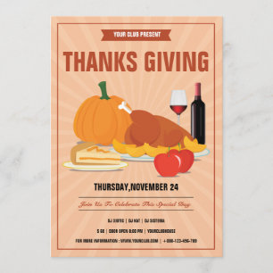 Thanksgiving Party Invitation Flyer