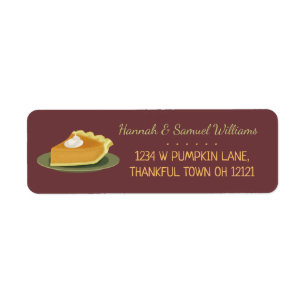 Thanksgiving Party Pumpkin Pie Fall Return Address