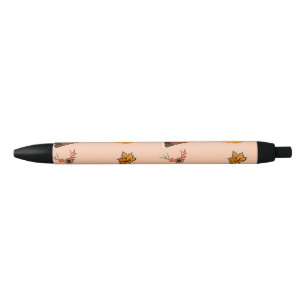 Thanksgiving pattern on pink black ink pen