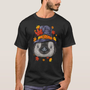 Thanksgiving Penguin Pilgrim Costume Fall Autumn T-Shirt