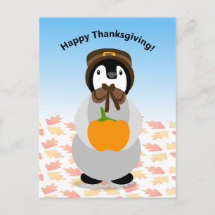 Thanksgiving Penguin Postcard