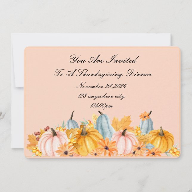 THANKSGIVING PERFECT FALL INVITATION (Front)