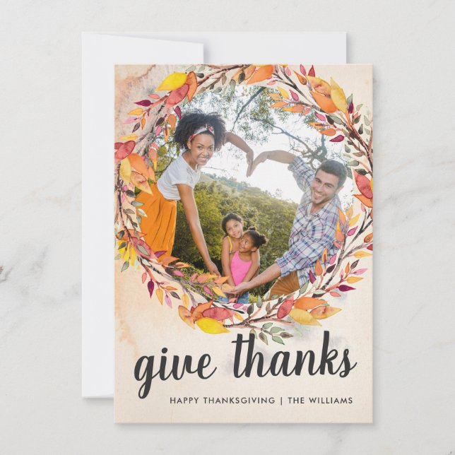 Thanksgiving Photo Collage Card | Autumn Abundance (Front)