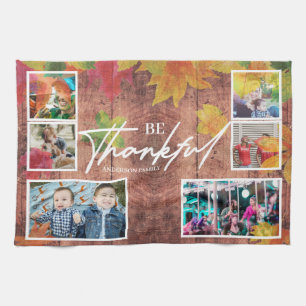 Thanksgiving Photo Collage Tea Towel
