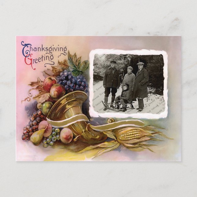 Thanksgiving Photo Greetings Postcard (Front)