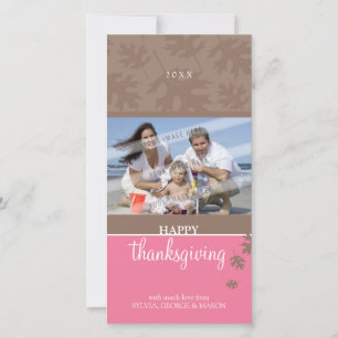 THANKSGIVING PHOTOCARD :: falling leaves 3 Holiday Card