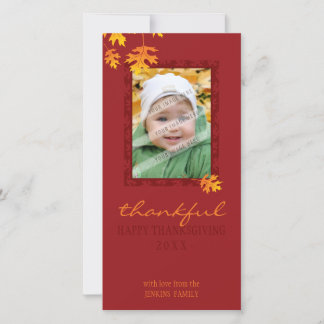 THANKSGIVING PHOTOCARD :: mache leaves 1 Holiday Card
