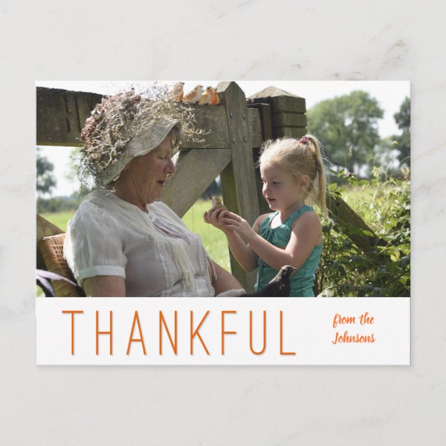 Thanksgiving Photocard Upload Your Own Photo Postcard (Front)
