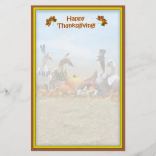 Thanksgiving Pilgrim and Indian Ducks Stationery