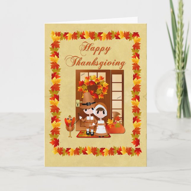 Thanksgiving Pilgrim Card (Front)